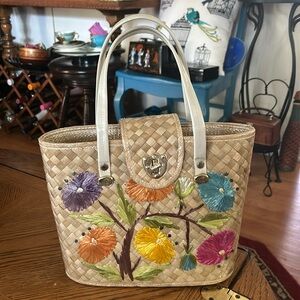 Vintage Raffia Wicker Handbag